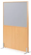 Akustický paraván DUO, 1000 x 1500 mm, šedá / buk