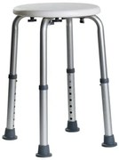 BISK Erga Handicap PRO, výškovo nastaviteľná okrúhla stolička do sprchy 443x443x526 mm, biela-šedá, ERG-07705