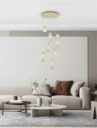 Nova Luce závesné svietidlo Brille zlatý hliník a sklo Led 42W 230V 3200K Ip