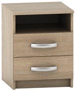 Nočný stolík BETTY s dvoma zásuvkami, dub Sonoma
