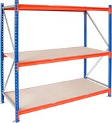 Kovový regál LONGSPAN, 200x150x80cm, 3x DTD polica, 1000kg na policu