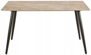 Jídelní stůl Wicklow 140 cm hnědý mramor/černý