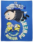 Deka fleecová modrá Mimoni 130x170 cm