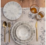 Jedálna sada 24 ks sivá/porcelán