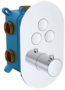 Mereo Mereo, Termostatická podomietková tlačidlová batéria - 3-cestná - oválny kryt, MER-CB60157TB