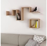 SADA 2x Nástenná polica FOLLOW hnedá