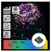 Aigostar - LED vonkajšia vianočná reťaz 500xLED/8 funkcií 4xAA 25,3 m viacfarebná
