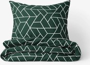 Goldea bavlnené posteľné obliečky - mozaika na tmavo zelenom 140 x 200 a 70 x 90 cm