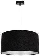Závesné svietidlo Mediolan, 1x čierne/chrómové textilné tienidlo