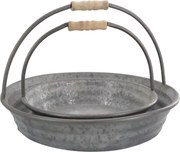 2ks plechový antik podnos Old French - 34*17*8 cm