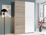 Šatníková skriňa Heimo, 125 cm, dub san remo/biela%