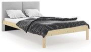 Manželská posteľ GALAXY so sivým čelom 140x200 cm - prírodná borovica