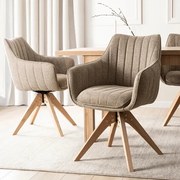 Otočná jedálenská stolička Imola – Hnedá / Dub