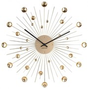 Nástenné hodiny z krištáľu zlatej farby Karlsson Sunburst