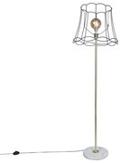 Retro stojaca lampa mosadz s rámom Granny čierny 45 cm - Kaso
