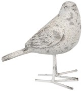 Šedá dekorácia socha vtáčik - 15*7*14 cm