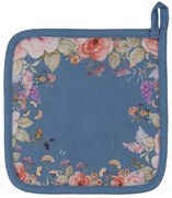 Modrá bavlnená chňapka - podložka Flower & Fiesta - 20 * 20 cm