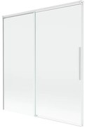 Mexen Rox, 2-krídlová posuvná vaňová zástena 150 x 150 cm, 8mm číre sklo, biely profil, 8C9-150-001-20-00