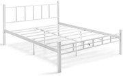 Kovová dvojlôžková posteľ ORMEL 160x200 cm, biela, nosnosť 200 kg