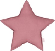 Mini ľanový vankúš hviezda sýto ružový 36 cm