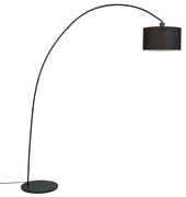 Moderná oblúková stojaca lampa čierna - Vinossa