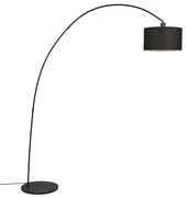 Moderná oblúková stojaca lampa čierna - Vinossa