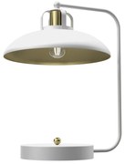 Stolná lampa Felix, 1x zlaté/biele kovové tienidlo, w/g