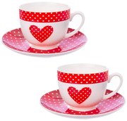 Červené porcelánové šálky v súprave 2 ks 280 ml - Orion