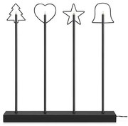 Markslöjd 705255 - Vianočný svietnik GINGER 4xE5/0,8W/12V čierna