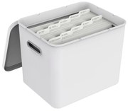 Úložný box na dokumenty, na archiváciu + 10 závesných zakladačov, myPAPER BOX - biely