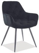 Jedálenská stolička CHERRY MAT VELVET čierná