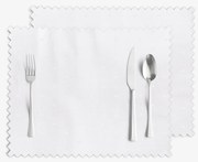 Goldea sviatočné prestieranie na stôl teflónové - biele s lesklými obdĺžnikmi - sada 2ks 30 x 40 cm