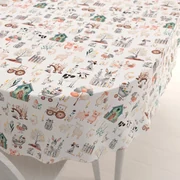 Biante Detský bavlnený oválny obrus Sandra SA-563 Zvieratká na farme na bielom 50x100 cm