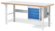 Dielenský stôl SOLID, 4 zásuvky, nosnosť 750 kg, 1500x800 mm, laminát