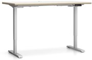 PLAN Výškovo nastaviteľný stôl SINGLE LAYERS, 160x80 cm, 2 motory, dub prírodný/dub morený