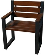 Drevená stolička moderná s opierkami lakťov orech