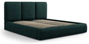 Tmavozelená čalúnená dvojlôžková posteľ s úložným priestorom s roštom 180x200 cm Brody – Mazzini Beds