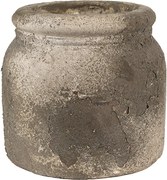 Dekoratívny béžovo-sivý antik terakotový kvetináč Teracci - Ø 17*16 cm