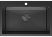 Mexen Solix, 1-komorový nerezový drez 650 x 450 mm, čierna, 6403651000-70