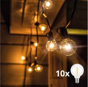 Brilagi - LED vonkajšia dekoračná reťaz GIRLANDA 10xE12 8m čierna IP44 teplá biela