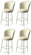 Súprava barových stoličiek Alte Cream and Chrome, 4, 4 ks