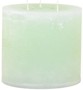 Zelená široká sviečka s 3 knôtmi Macon Rustic green - Ø 15*15 cm / 80 hodín