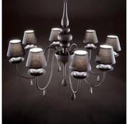 Ideal Lux - Luster na reťazi BLANCHE 8xE14/40W/230V pr. 92 cm čierna