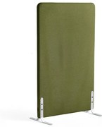 Paraván ZONE, 1360x800x46 mm, látka Hush, biele nožičky, forest green