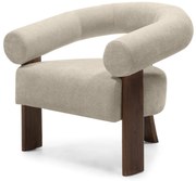 Béžové dizajnové kreslo KOKEI ALIA, dekor orech