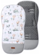 BabiM Prechodná podložka do kočíka Minky Plus Lietadlo