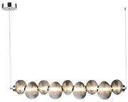 Závesné svietidlo Bolla, 9x grafitové sklenené tienidlo, ch