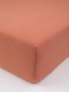 Jersey prostěradlo s elastanem 140 × 200 cm – terakota