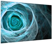 Obraz - Abstraktné ruže modrá s čiernym pozadím (90x60 cm)