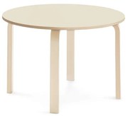 Stôl ELTON, Ø 900x590 mm, laminát - breza, breza